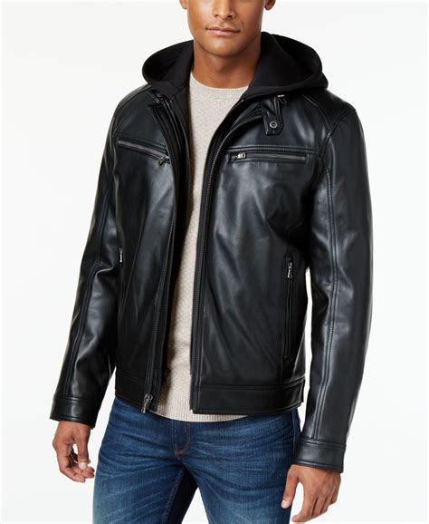 michael kors mens black coat with hood|Michael Kors black wool coat.